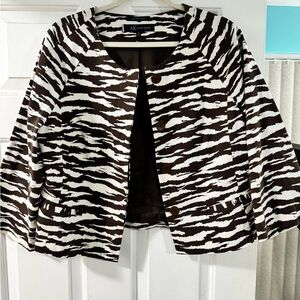 Anne Klein Women's Zebra Pattern Blazer - Black and White